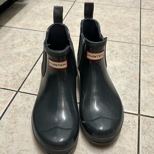 Hunter Navy Blue Chelsea Rain Boots